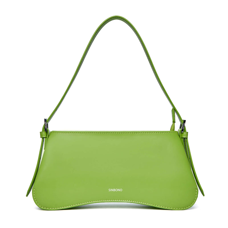SINBONO Eva Shoulder Bag Lime Green - Cruelty Free Leather Bag